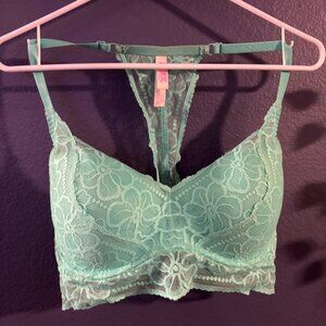 Teal VS Lace Padded Racerback Bralette